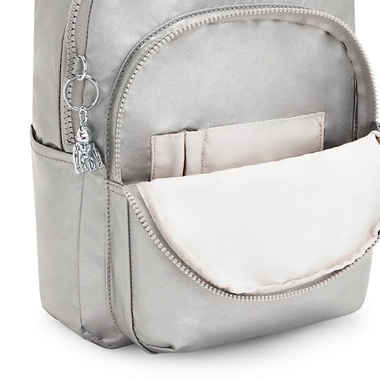 Kipling Seoul Small Metallic Tablet Rugzak Zilver | België 1353VR